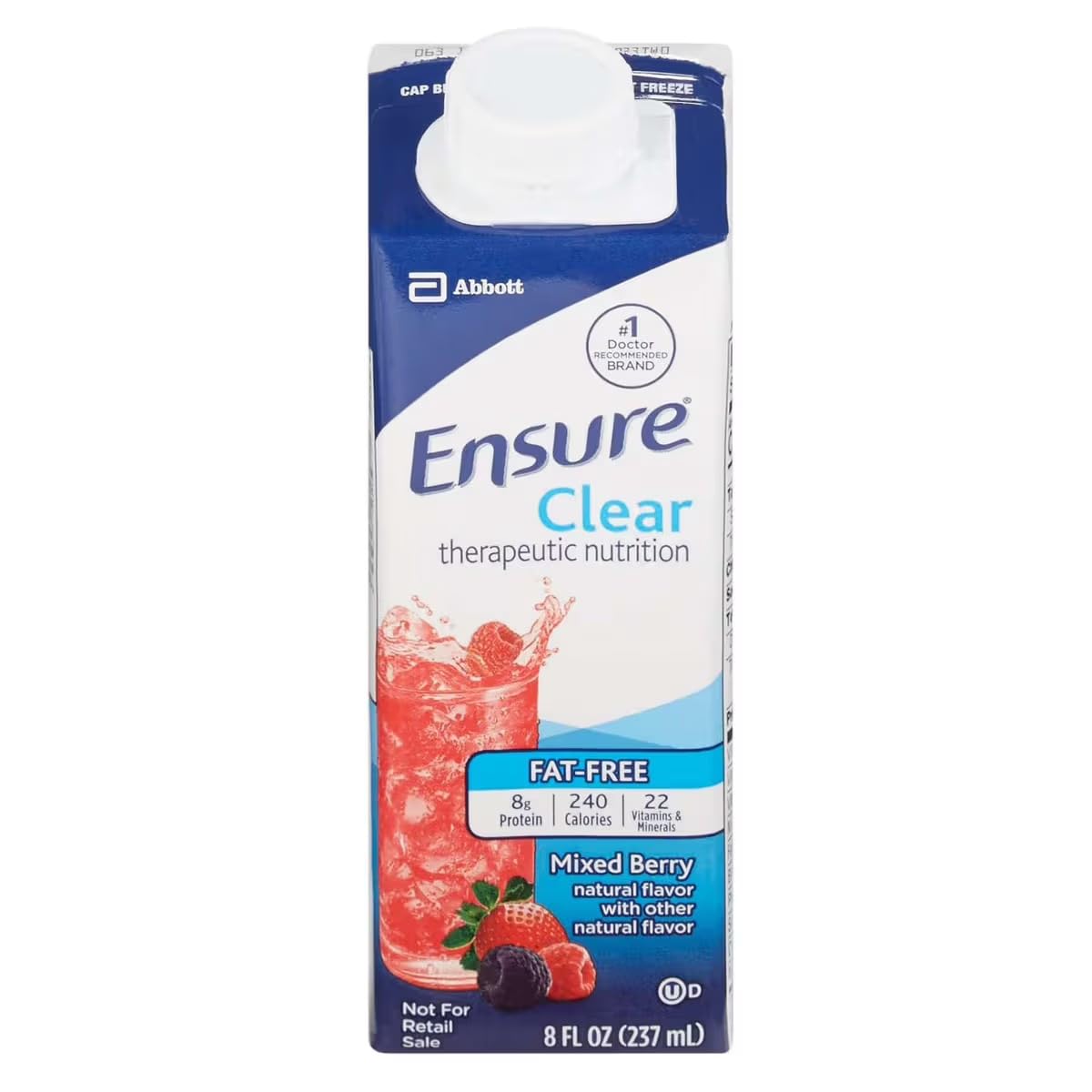 Ensure Clear Mixed Berry Liquid Protein Drink, 8 Ounce, Case of 24