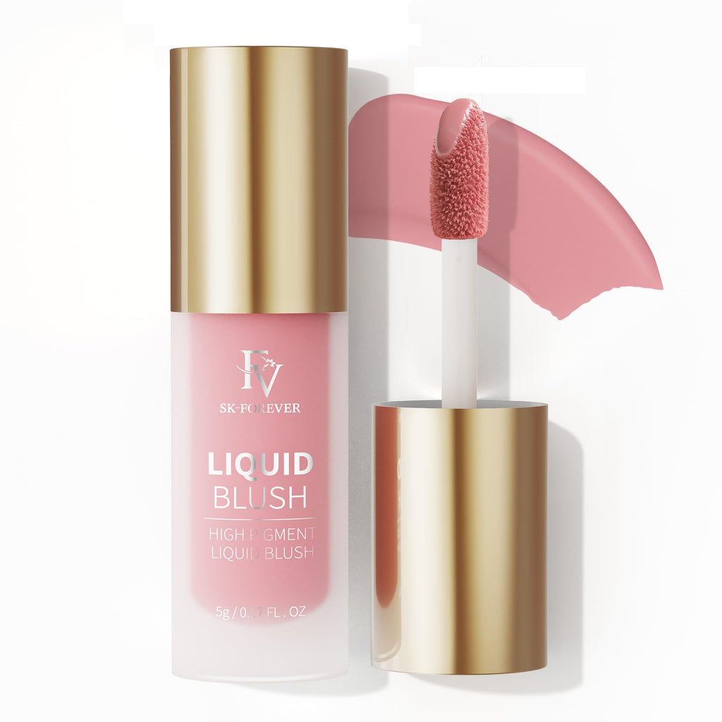 FV Liquid Blush, Long Lasting Buildable Cream Cheek Tint with High-Pigment Color, Weightless Blendable Formula for Natural Dewy Finish (Honey)