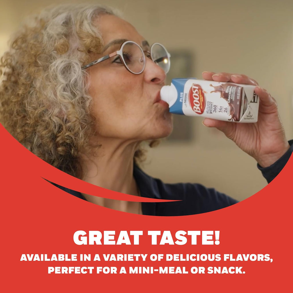 BOOST Plus Ready to Drink Nutritional Drink, Creamy Strawberry, 24 Pack
