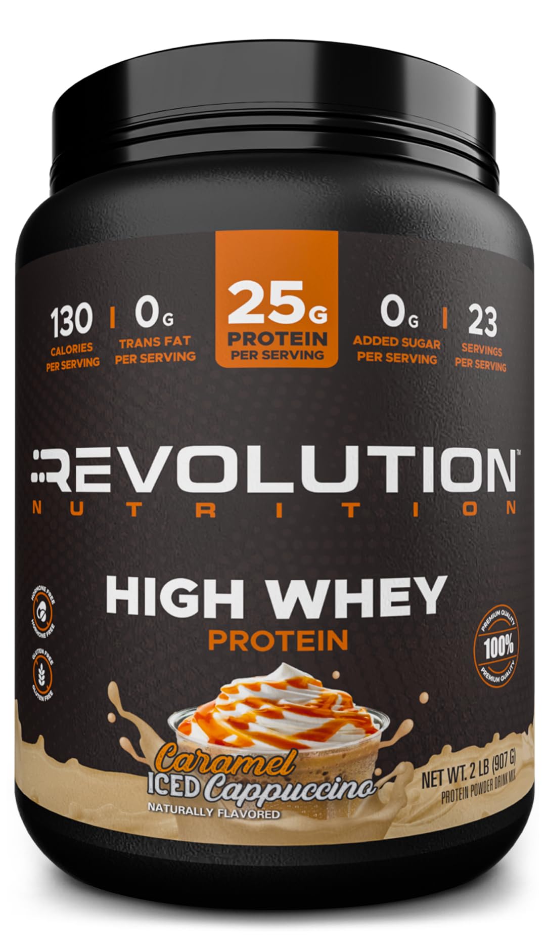 Revolution Nutrition, High Whey, Protein Powder 6LB, Whey Isolate, Gluten Free, Lean Muscle Mass for Men & Women, 25g of Protein Per Scoop, 2.7kg, 73 Servings (Chocolate Cake, 6 Pound)